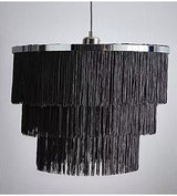 Grey Fringed 3 Tier Pendant