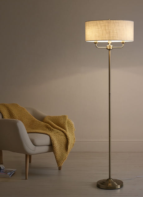 Grantham Floor Lamp - Antique Brass