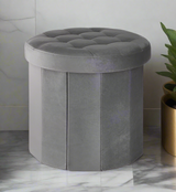 Westbrook Foldable Storage Stool - Grey