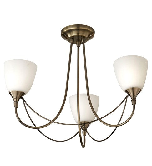 Nottingham 3 Light Ceiling Fitting - Antique Brass