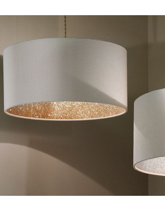 Dazzle Pendant Shade - Cream | Gold Glitter