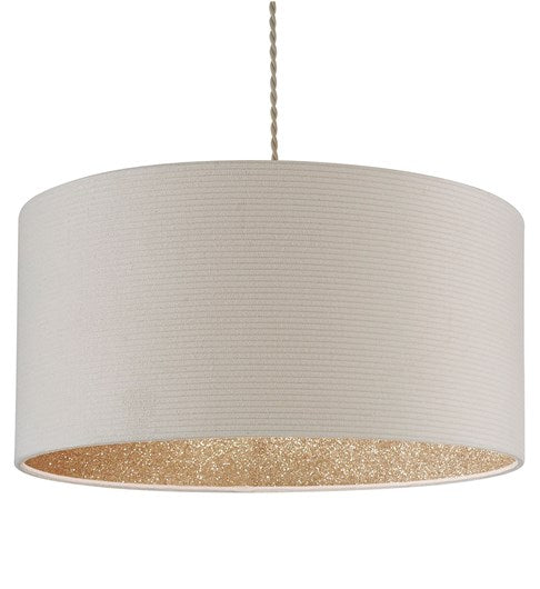 Dazzle Pendant Shade - Cream | Gold Glitter