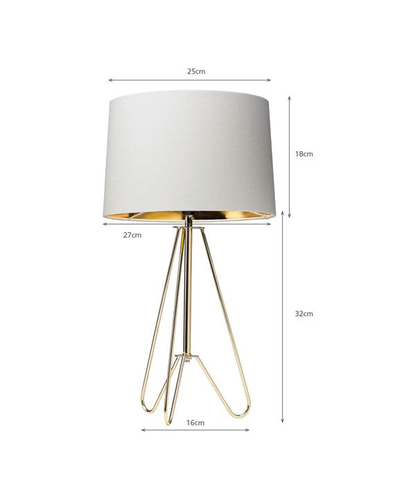 Ziggy Gold Lamp With Cream Shade