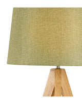 Wooden Tripod Table Lamp - Olive Green