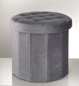 Westbrook Foldable Storage Stool - Grey