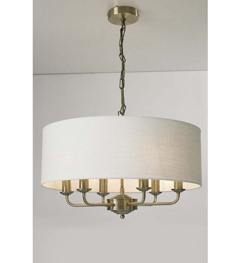 Grantham 6 Light Ceiling Fitting - Antique Brass