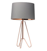 Ziggy Copper Lamp With Grey Shade