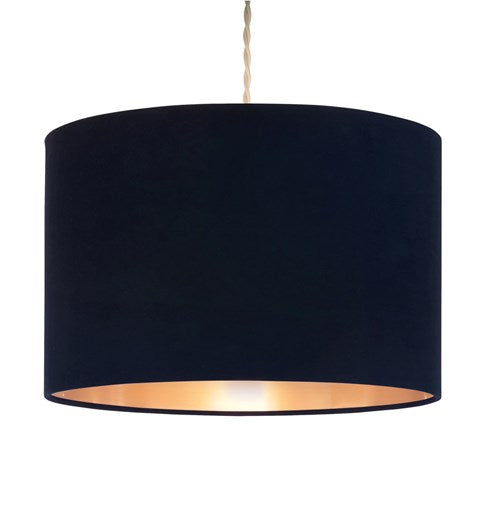 Velvie Pendant Shade Navy | Copper