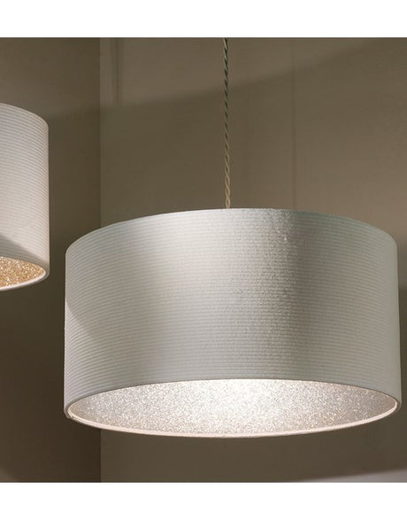 Dazzle Pendant Shade - Cream | Silver Glitter