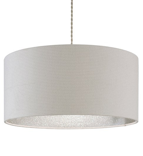 Dazzle Pendant Shade - Cream | Silver Glitter