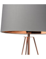 Ziggy Copper Lamp With Grey Shade