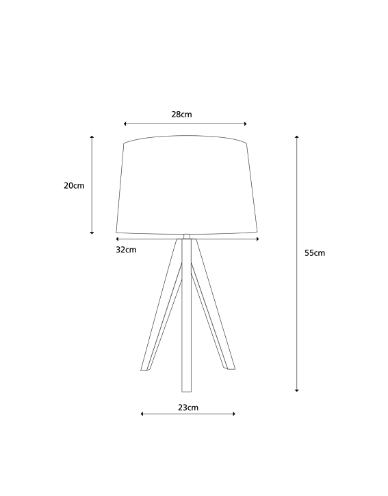 Wooden Tripod Table Lamp - Taupe