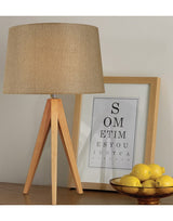 Wooden Tripod Table Lamp - Taupe