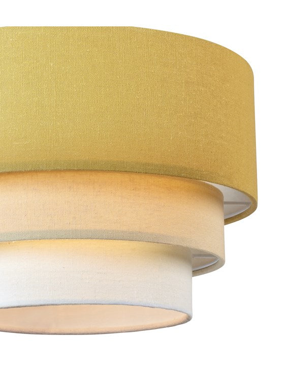 3 Tier Cylinder Pendant Shade - Ochre, Yellow and Ivory